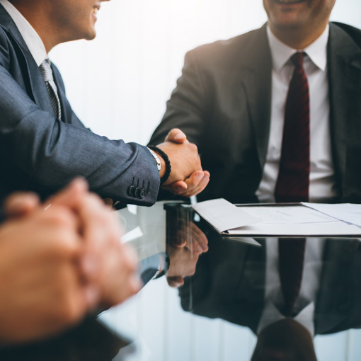 Lawyers shaking hands.